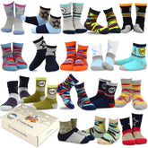 TeeHee Kids Toddler and Boys Socks Sports and Fun Cotton Crew Socks 18 Pair Pack with Gift Box (Copy)